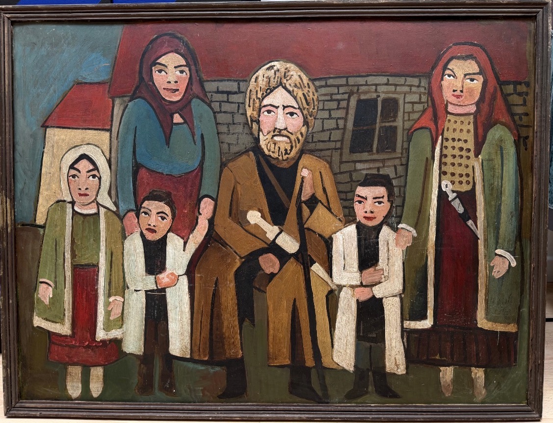 ვანო მელიაშ Vano Meliashvili  1892  1988 Vazha -Pshavela et sa famille ) primitivisme georgien 