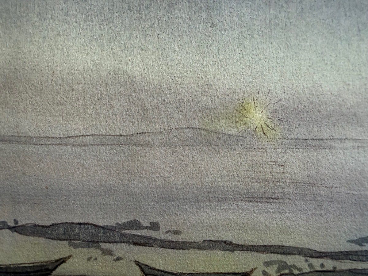 Oskar NERLINGER (1893-1969) de 1949 les rives de l île de Rugen au coucher du soleil -photo-3