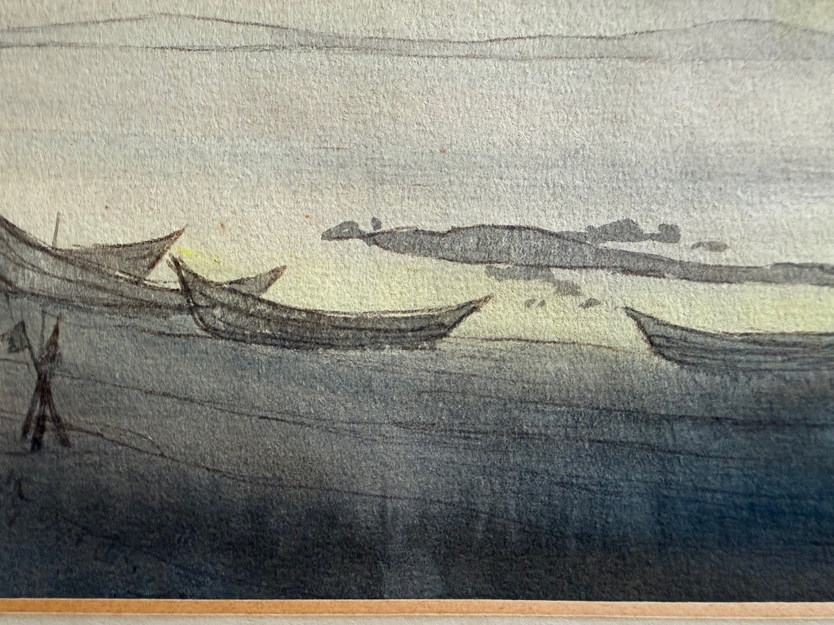 Oskar NERLINGER (1893-1969) de 1949 les rives de l île de Rugen au coucher du soleil -photo-4