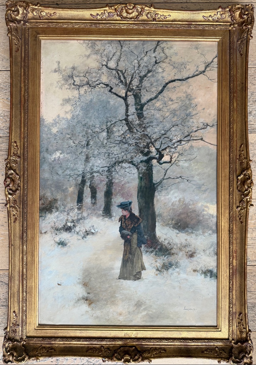 Antal NEOGRADY (1861-1942) Promenade hivernale dans un bois , circa 1904 - 1908  -photo-6