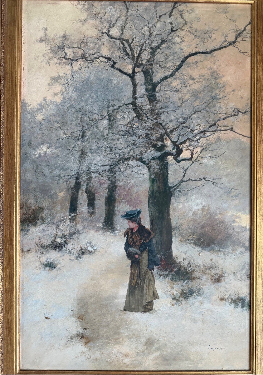 Antal NEOGRADY (1861-1942) Promenade hivernale dans un bois , circa 1904 - 1908  