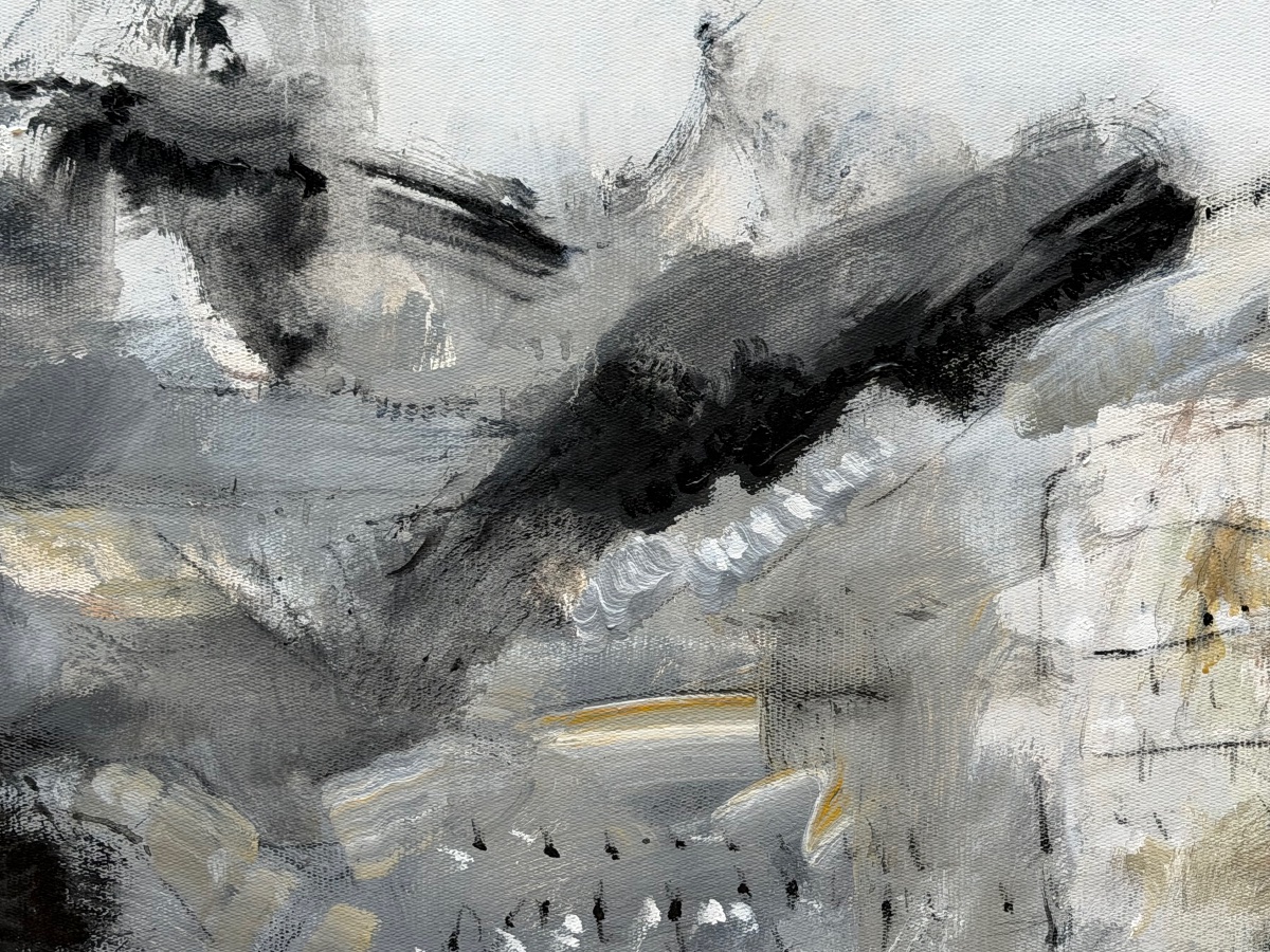 Sun Guangyi 1967 - Moutain Sacred Himalaya  abstraction - Canvas 100 cm x 80 cm -photo-4