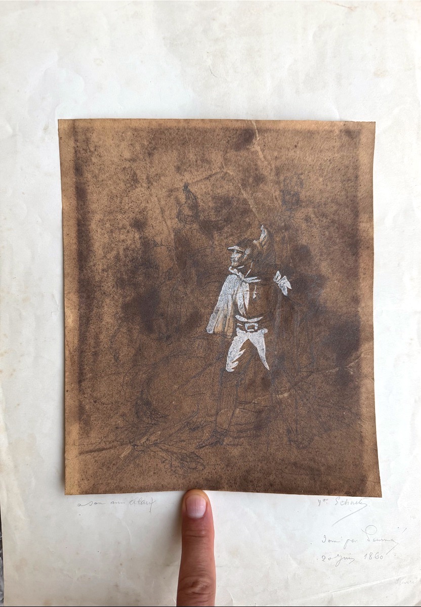 Jean Victor Schnetz 1787–1870, Dedicated To His Friend Jean Alaux 1786–1864, Sketch  -photo-2