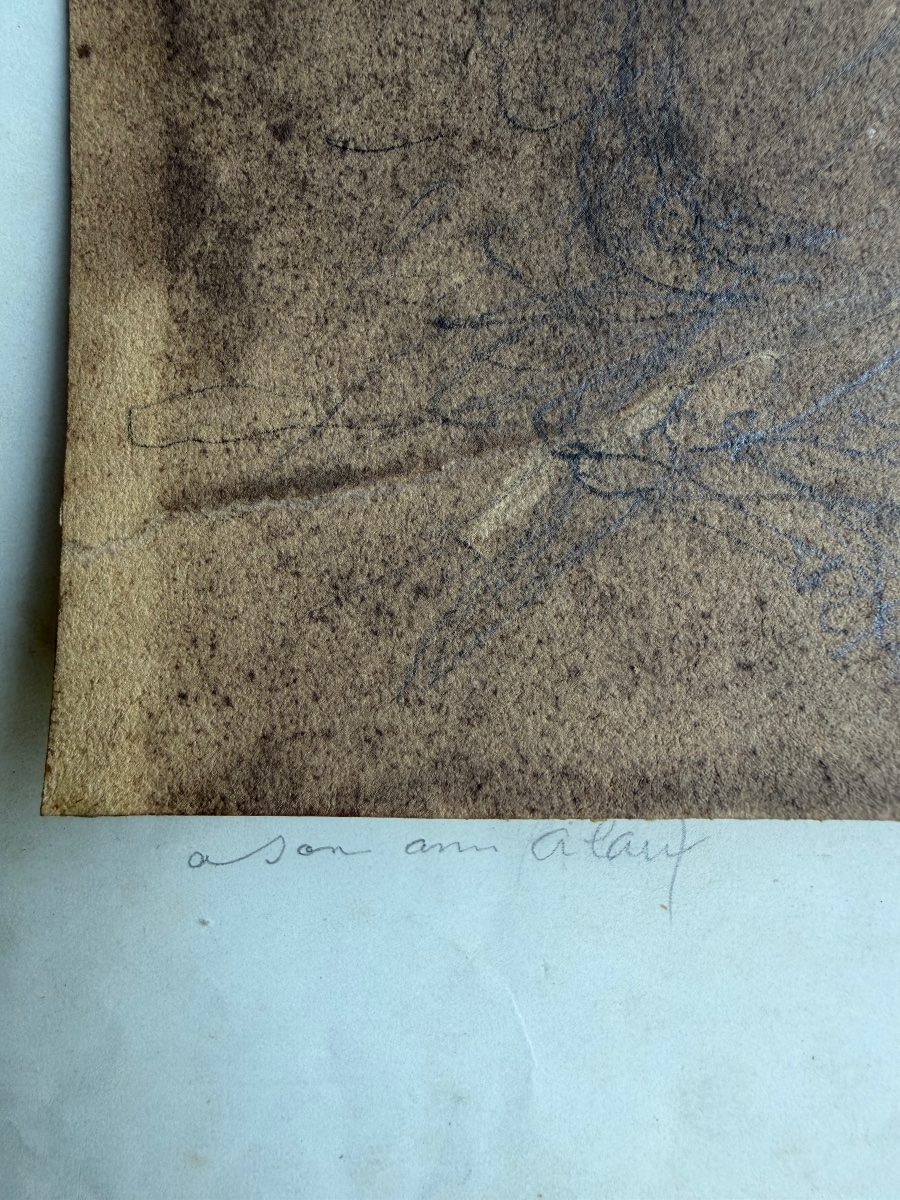 Jean Victor Schnetz 1787–1870, Dedicated To His Friend Jean Alaux 1786–1864, Sketch  -photo-1