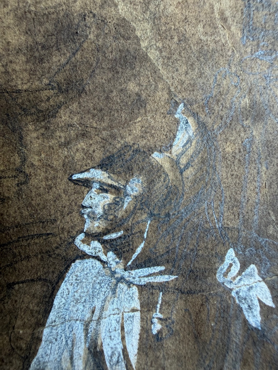 Jean Victor Schnetz 1787–1870, Dedicated To His Friend Jean Alaux 1786–1864, Sketch  -photo-3