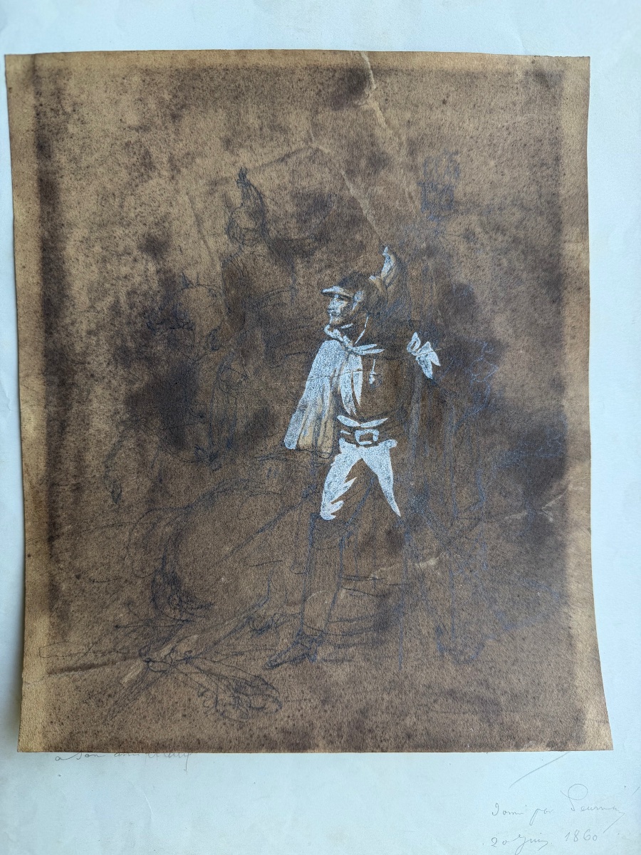 Jean Victor Schnetz 1787–1870, Dedicated To His Friend Jean Alaux 1786–1864, Sketch  
