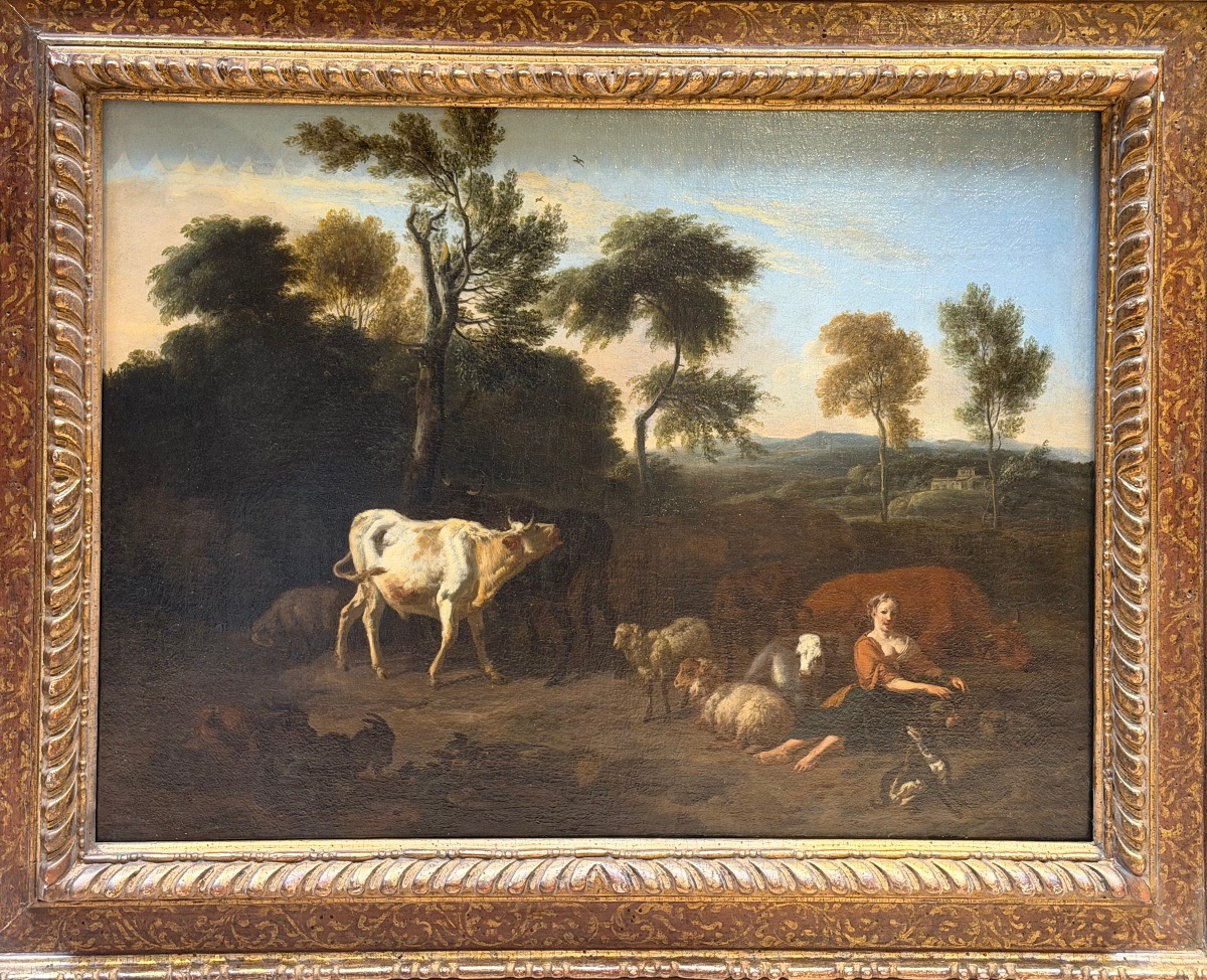 17th-century Dutch School, “the Shepherdess At Rest,” 1660–1680, Oil On Canvas 