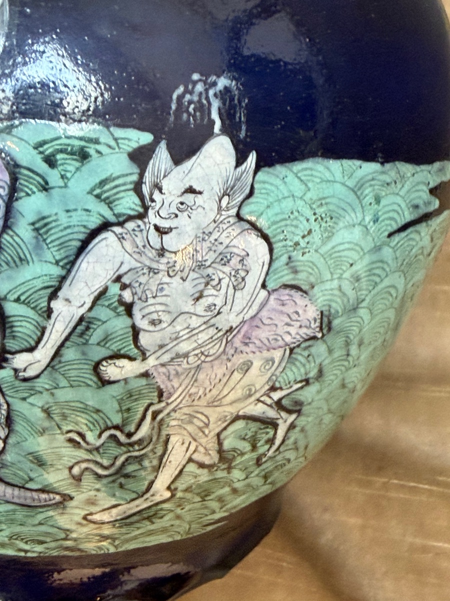 Daoguang 1821 - 1850 vase de passage des examens impériaux décor «  AnHua «  dragon Chi -photo-2
