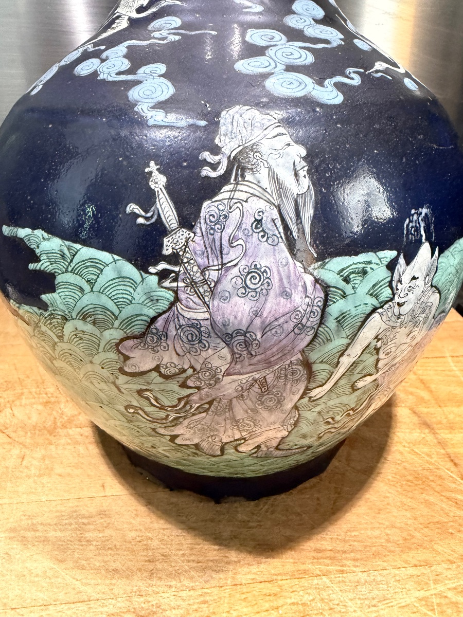 Daoguang 1821 - 1850 vase de passage des examens impériaux décor «  AnHua «  dragon Chi -photo-8