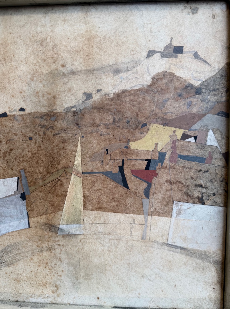 Bryan Ingham (1936–1997) Saint - Ives , Cornouaille ( collage )  -photo-4