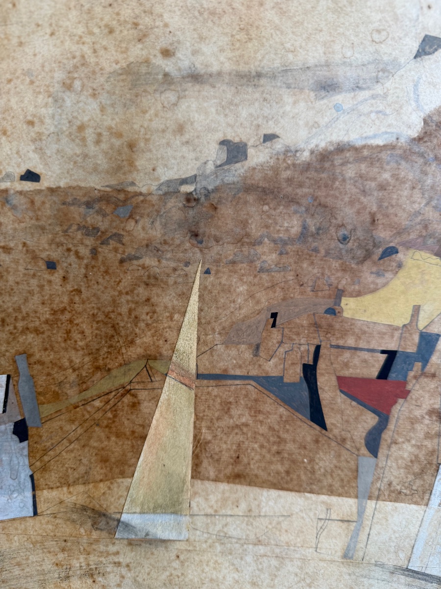 Bryan Ingham (1936–1997) Saint - Ives , Cornouaille ( collage )  -photo-2