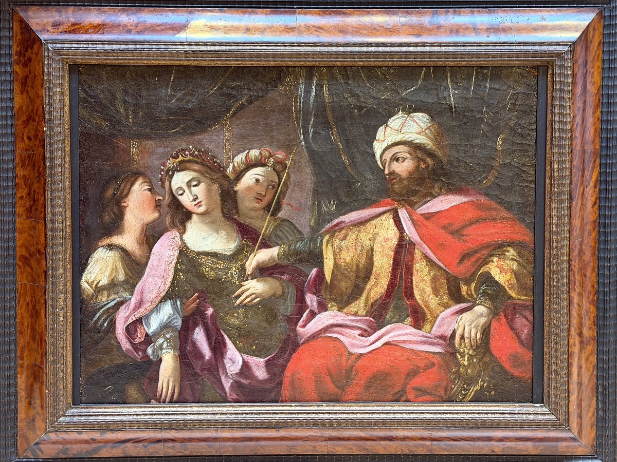 École italienne XVII es Italie huile sur toile en l etat 