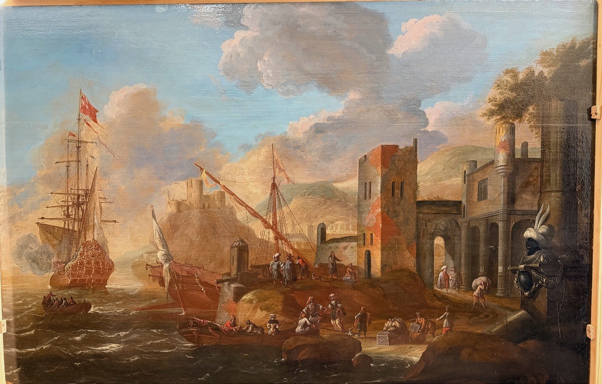 Attribuable à Adriaen van der Kabel 1631 - 1705 ( commerce de la soie au Moyen - Orient ) 