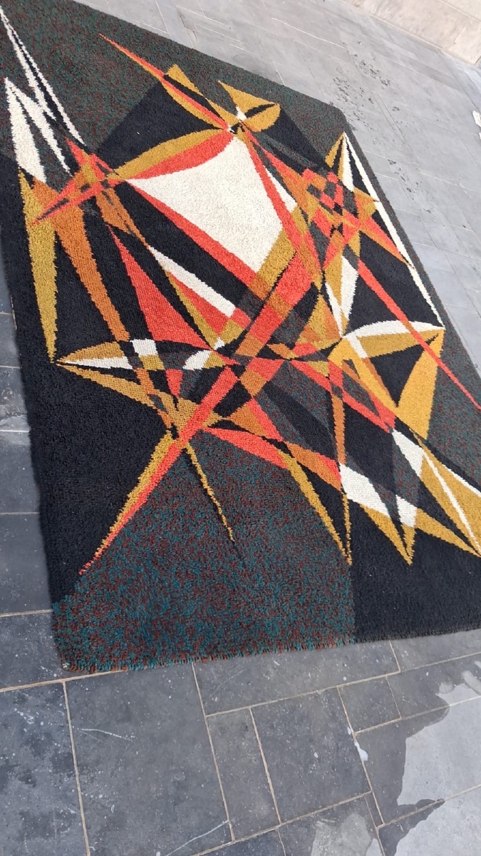 From The Collection Of Jo Delahaut: “constructivist Wool Rug, Circa 1940–1950”  