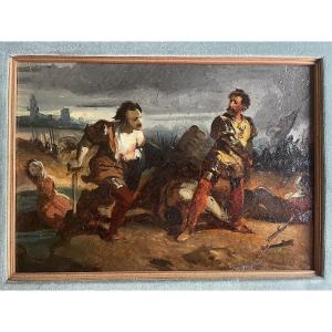 Around The Painter Eugène Delacroix And Gericault Around 1830 ( Oil Study On Paper )