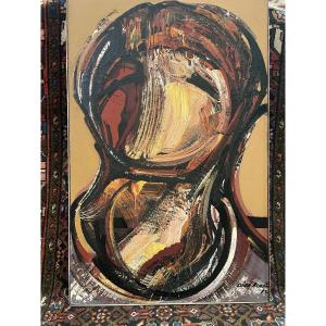 Roberto Diaz Acosta peintre mexicain ne en 1934 ' composition 1973 ' 