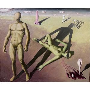 Jan Mulder 1897 - 1962 ' Oil On Canvas , Esotericism ' Circa 1945 - 1950