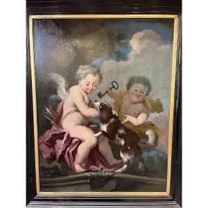 Les Clefs De Saint - Pierre ' Putti Ouvrant Les Portes Du Paradis ' XVIII Es Français