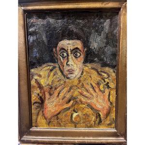 Around The Bateau Lavoir Circa 1900 - 1910 ' Le Fou En Pierrot ' Eastern Expressionism