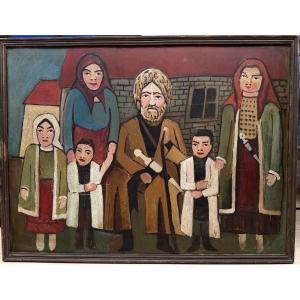 Vano Meliashvili 1892 - 1988 (Vazha-Pshavela et sa famille ) primitivisme georgien