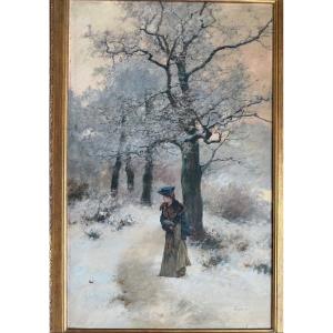 Antal Neogrady (1861–1942) Winter Walk In The Woods, Circa 1904–1908