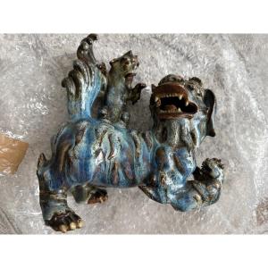Shiwan Ware, 19th-century Guangdong, “lionesses And Cubs” Theme “