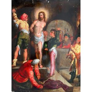 Attributed To Frans Francken II And His Workshop, Ca. 1600 “the Flagellation,” Oak Panel 
