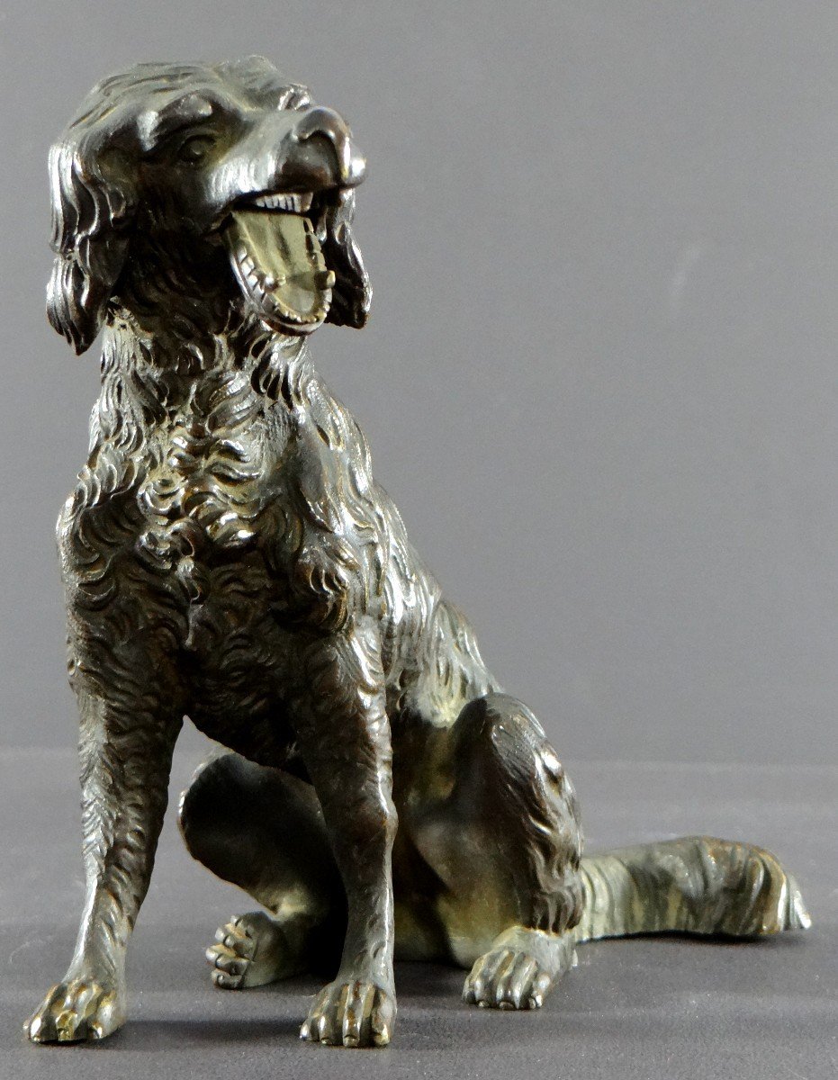 France, Early 20th Century, Bronze Dog Statuette With Movable Jaw.-photo-3