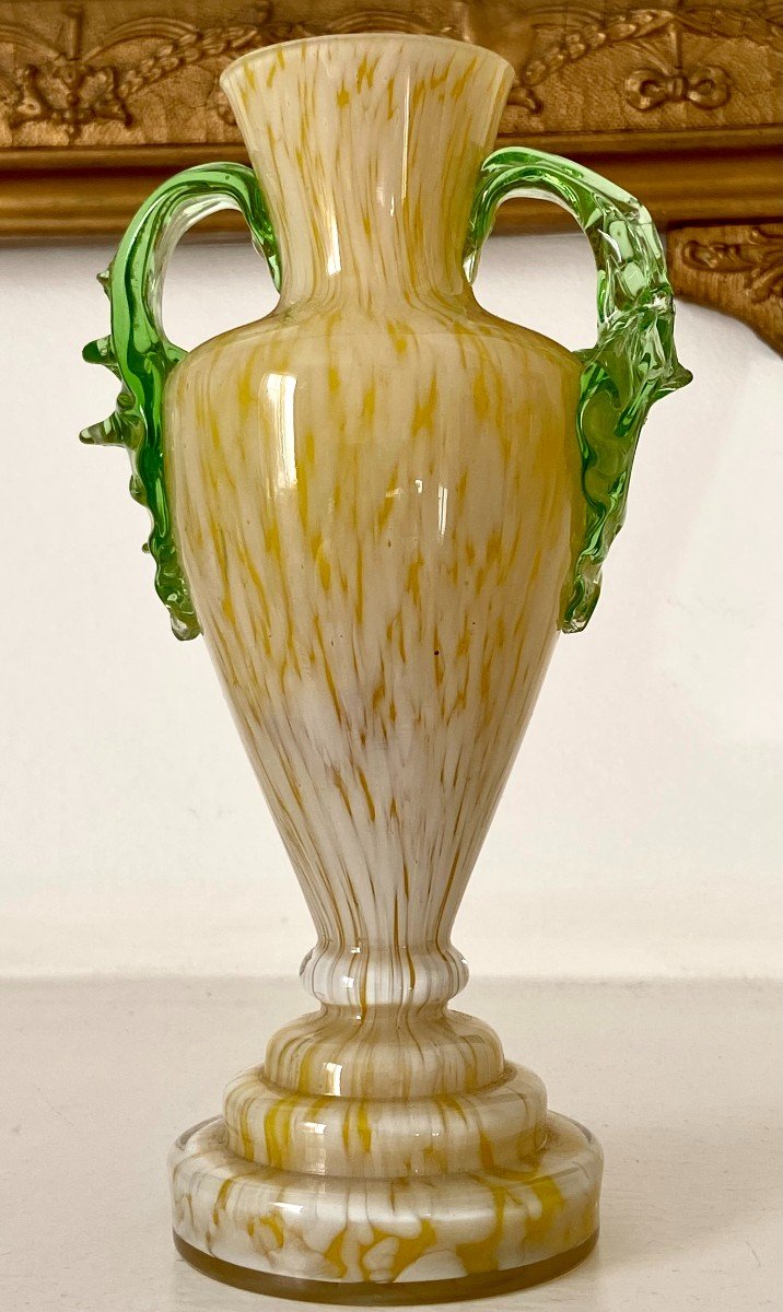 France, 1920s/1940s, In The Spirit Of Clichy, Pair Of Blown Glass Vases.-photo-4