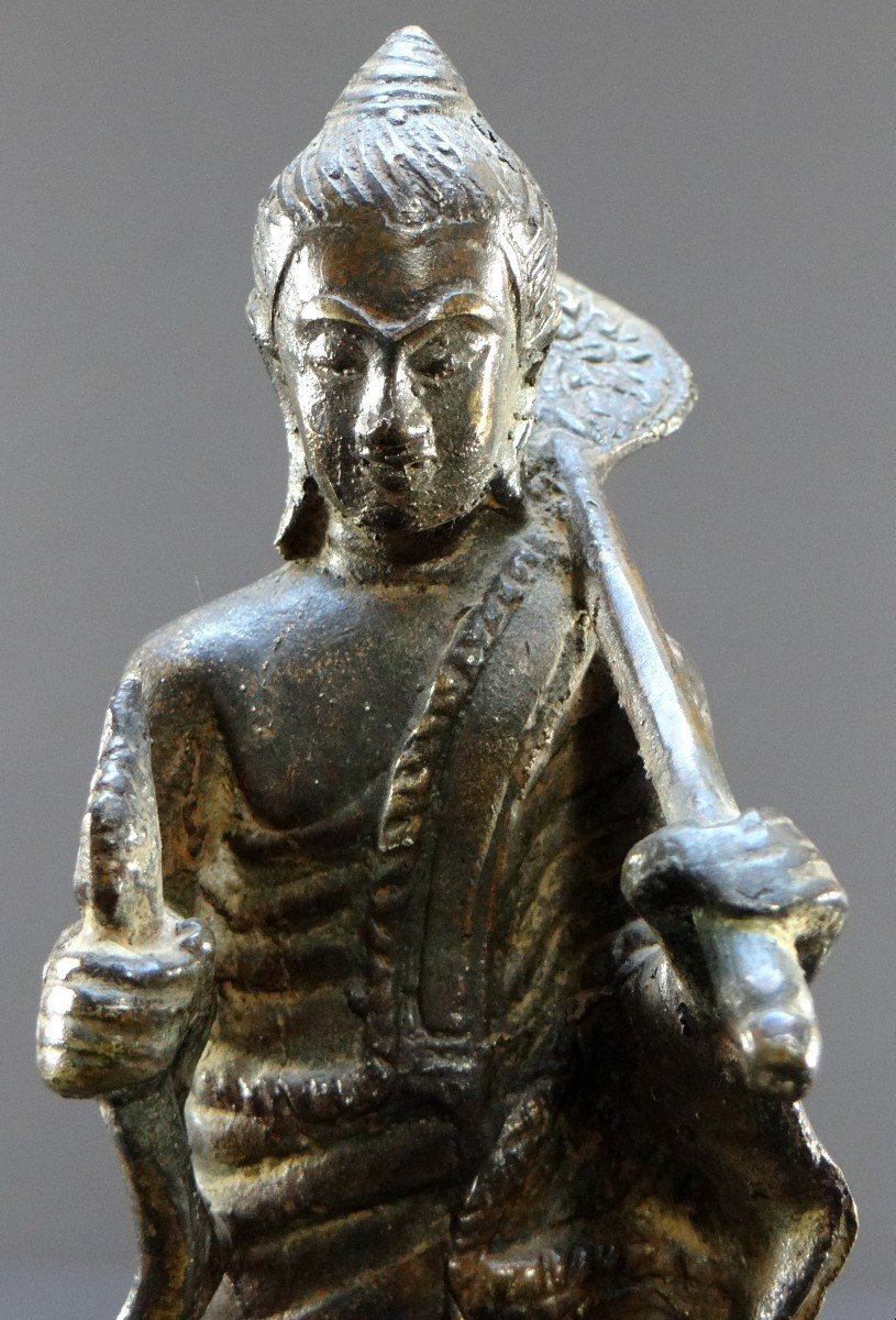 Cambodge, XIXème Siècle, Statue De Bouddha En Bronze. -photo-4