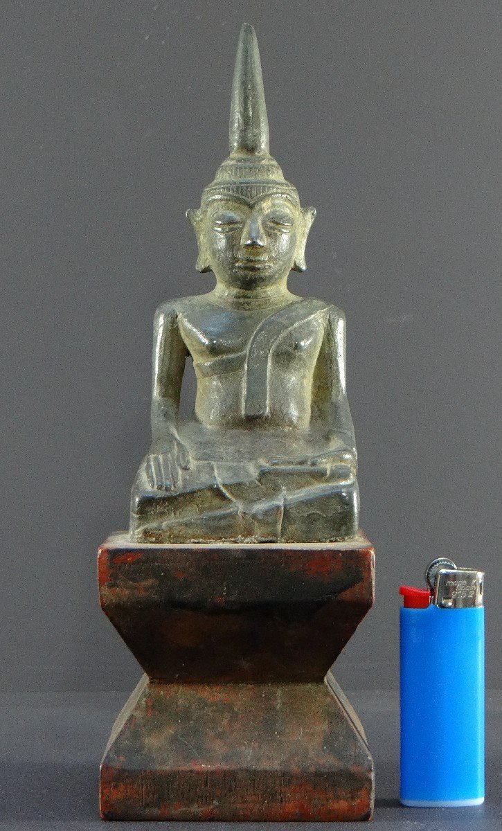 Laos, Début Du XIXème Siècle Ou Antérieur, Statue De Bouddha En Bronze.-photo-8