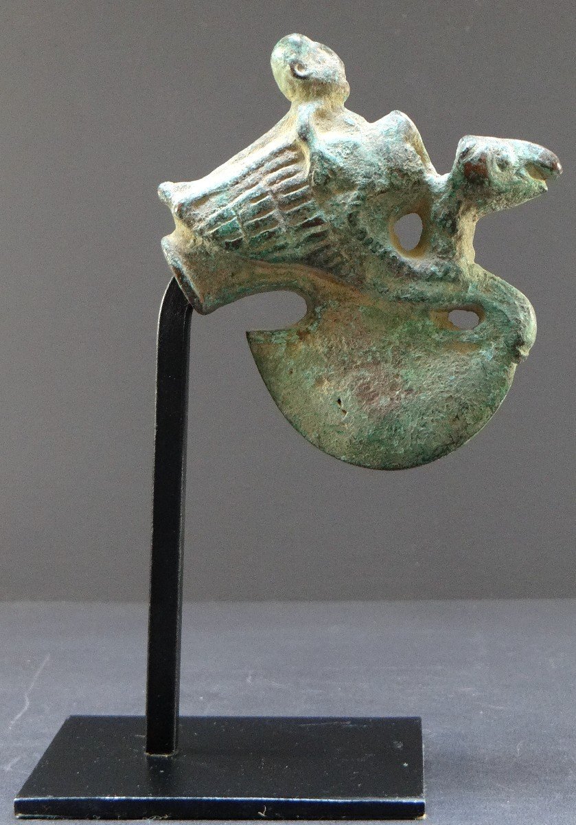 Civilisation De l'Oxus,  -2300 -1700 Ans Avant Notre ère, Rare Hache De Cérémonie En Bronze. -photo-4