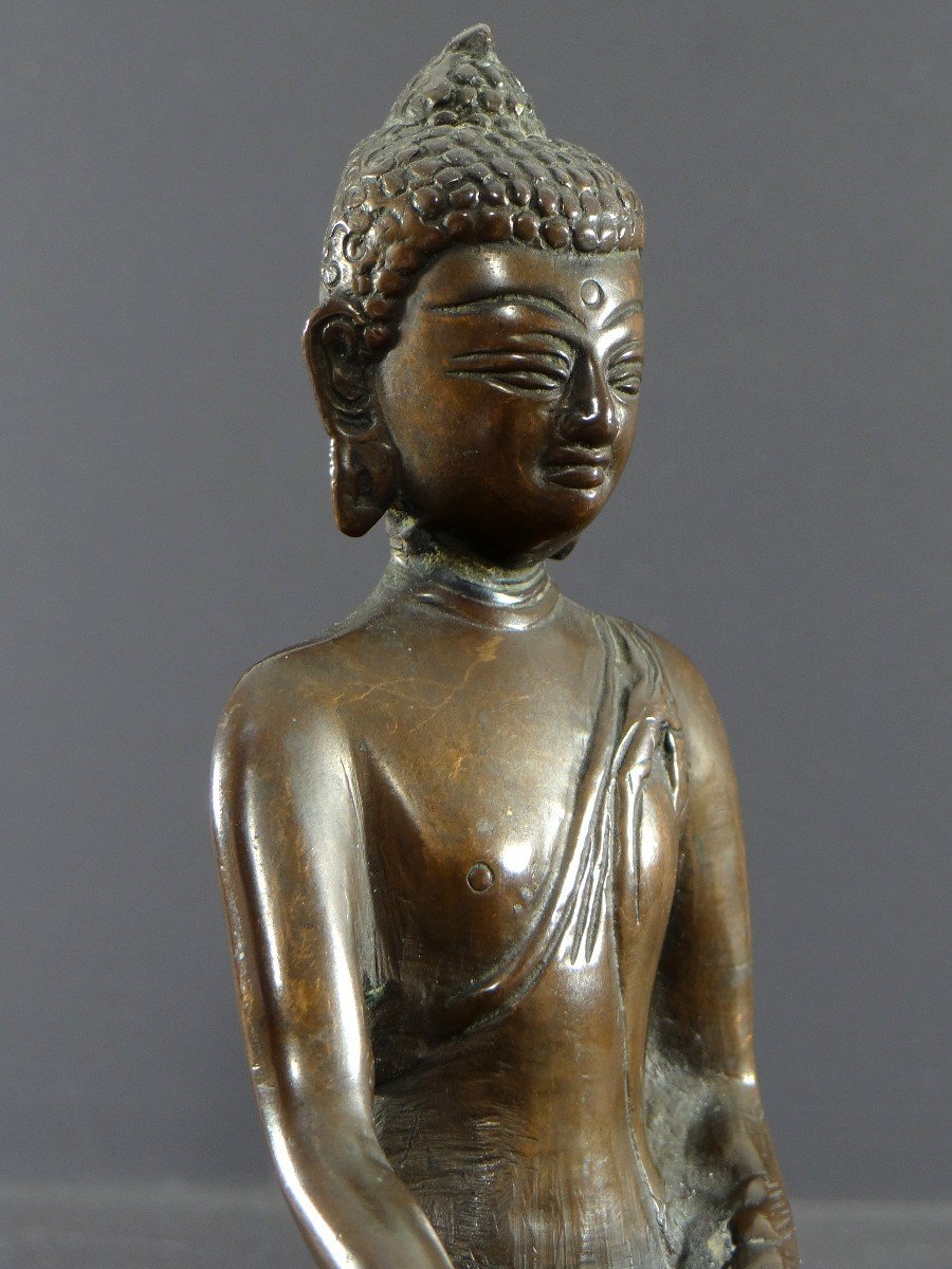Chine, Art Sino-tibétain, Début Du XXème Siècle, Statue De Bouddha En Bronze. -photo-5