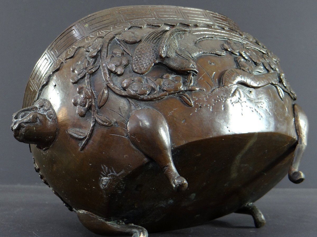 Vietnam Or South China, XIXth Century, Important Bronze Perfume Burner Decor Of Phoenix.-photo-6