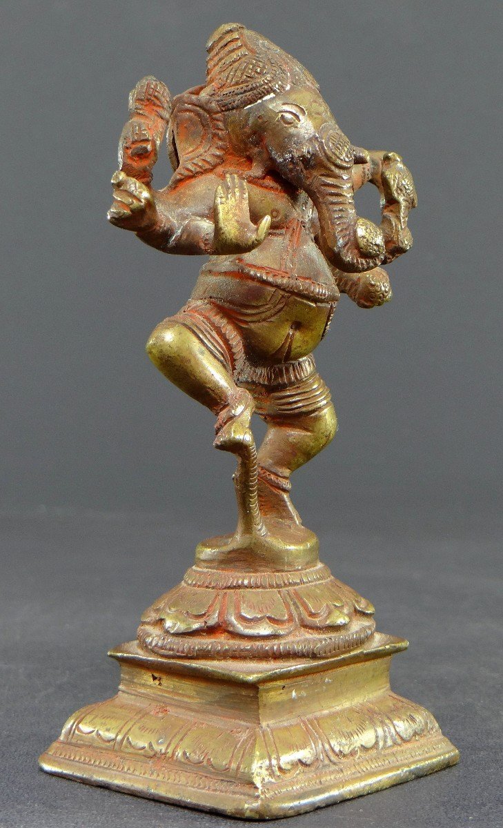 India, First Third Of The 20th Century, Statuette Of Ganesh In Bronze.-photo-2