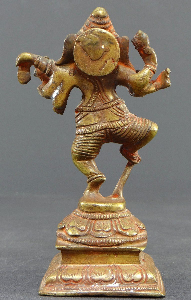 India, First Third Of The 20th Century, Statuette Of Ganesh In Bronze.-photo-4