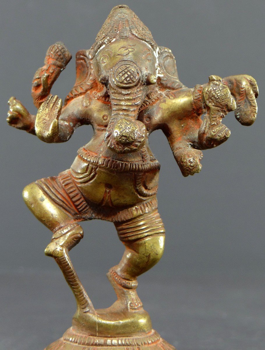 India, First Third Of The 20th Century, Statuette Of Ganesh In Bronze.-photo-1