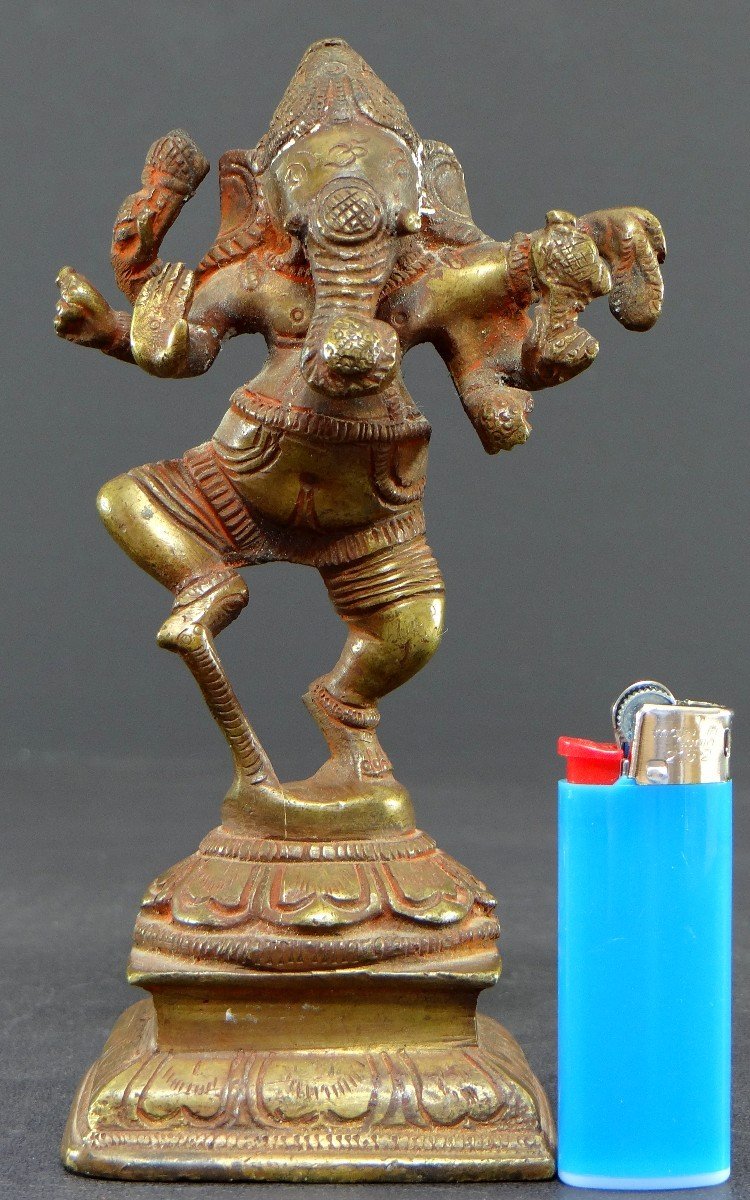 India, First Third Of The 20th Century, Statuette Of Ganesh In Bronze.-photo-5