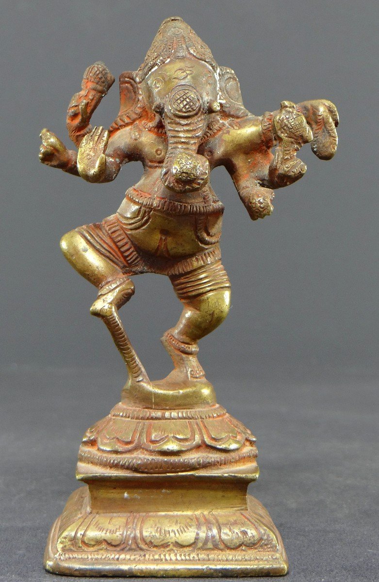 India, First Third Of The 20th Century, Statuette Of Ganesh In Bronze.