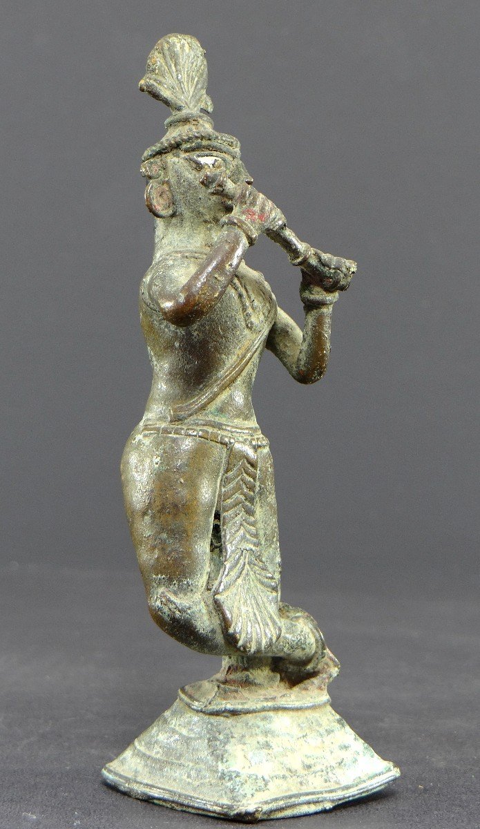 Inde, Début Du XIXème Siècle Ou Antérieur, Statue De Krishna En Bronze.-photo-3