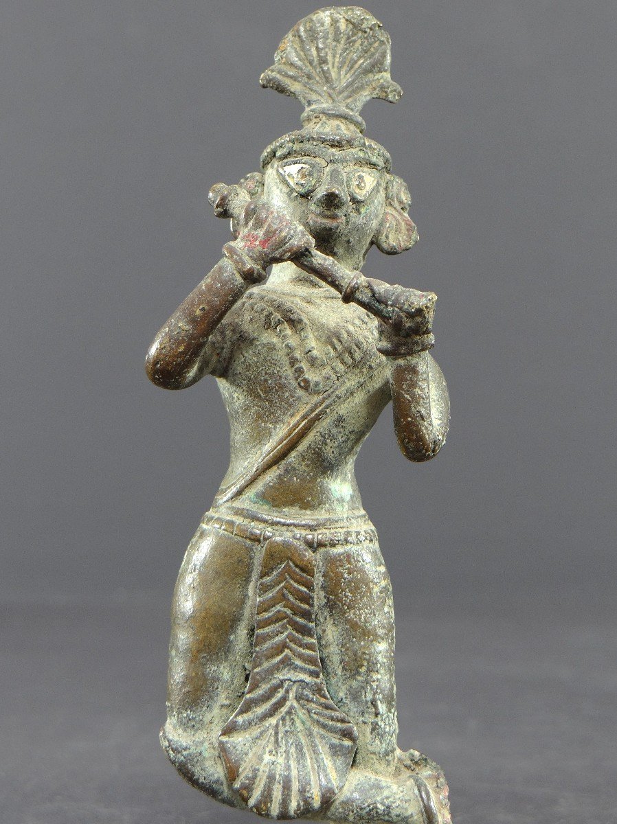 Inde, Début Du XIXème Siècle Ou Antérieur, Statue De Krishna En Bronze.-photo-2