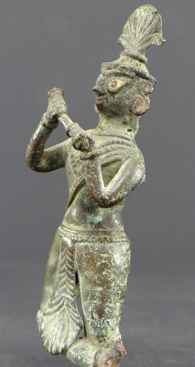 Inde, Début Du XIXème Siècle Ou Antérieur, Statue De Krishna En Bronze.-photo-4