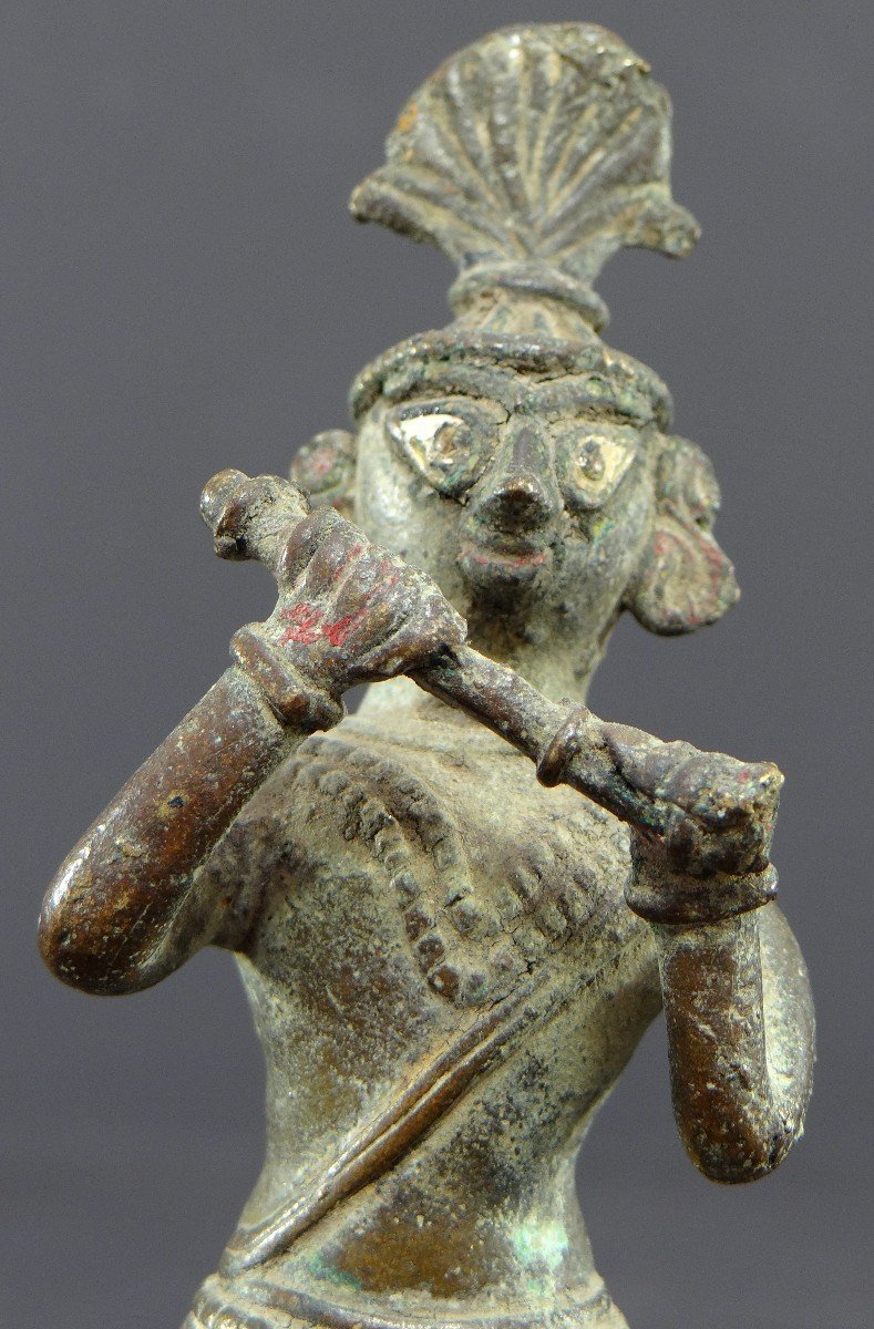 Inde, Début Du XIXème Siècle Ou Antérieur, Statue De Krishna En Bronze.-photo-5