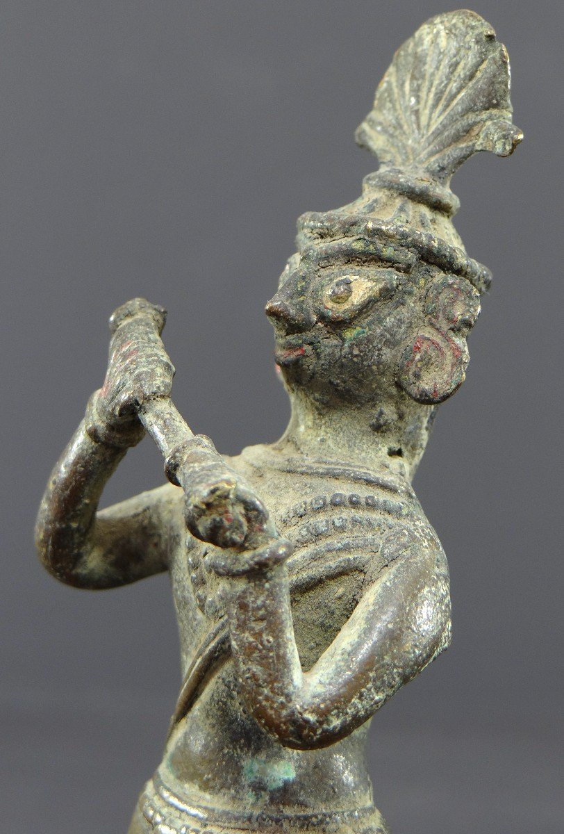 Inde, Début Du XIXème Siècle Ou Antérieur, Statue De Krishna En Bronze.