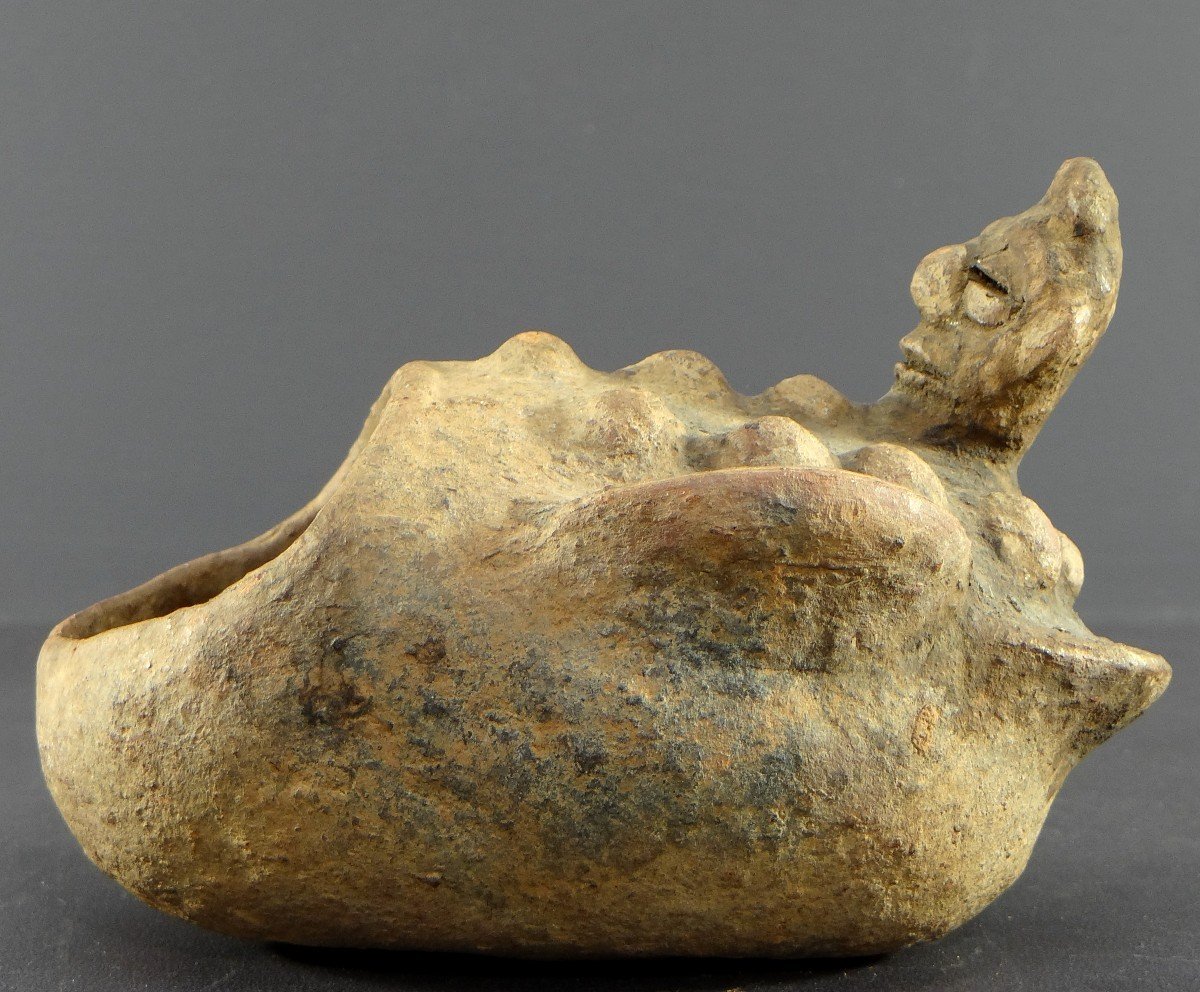 Nigeria, Izi People, First Half Of The 20th Century, Anthropo-zoomorphic Terracotta Cup.-photo-4