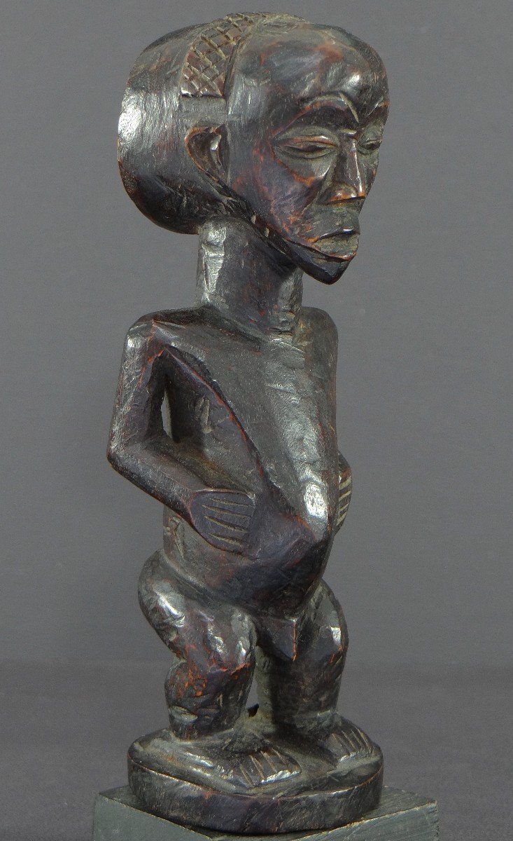 Democratic Republic Of The Congo, Luba People, 1960s, Carved Wooden Ancestor Figure.-photo-2