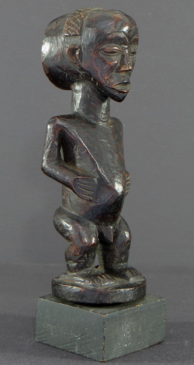 Democratic Republic Of The Congo, Luba People, 1960s, Carved Wooden Ancestor Figure.