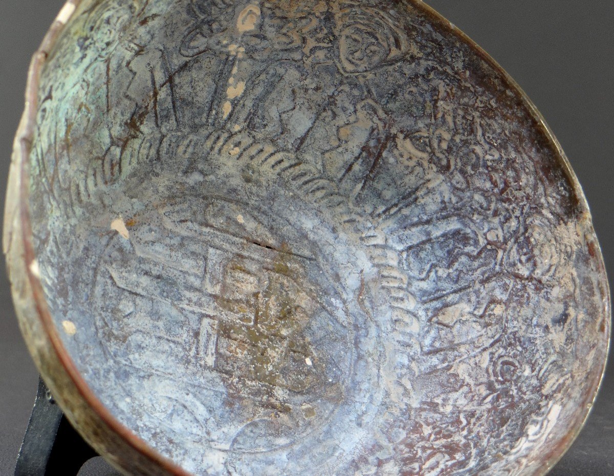 Islamic Art, XVth-xvith Century, Bronze Cup Hammered Decor.-photo-6