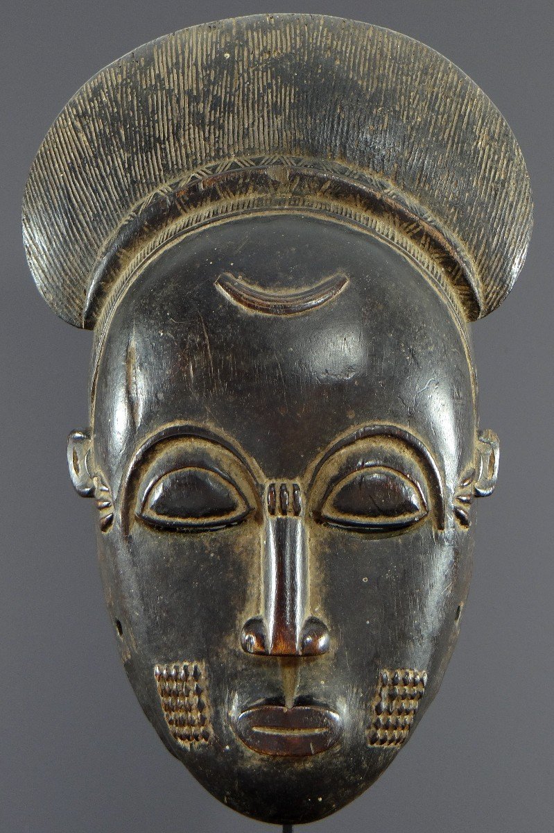 Côte d'Ivoire, Peuple Baoulé, Première Moitié Du XXème Siècle, Masque Portrait "ndoma".-photo-1