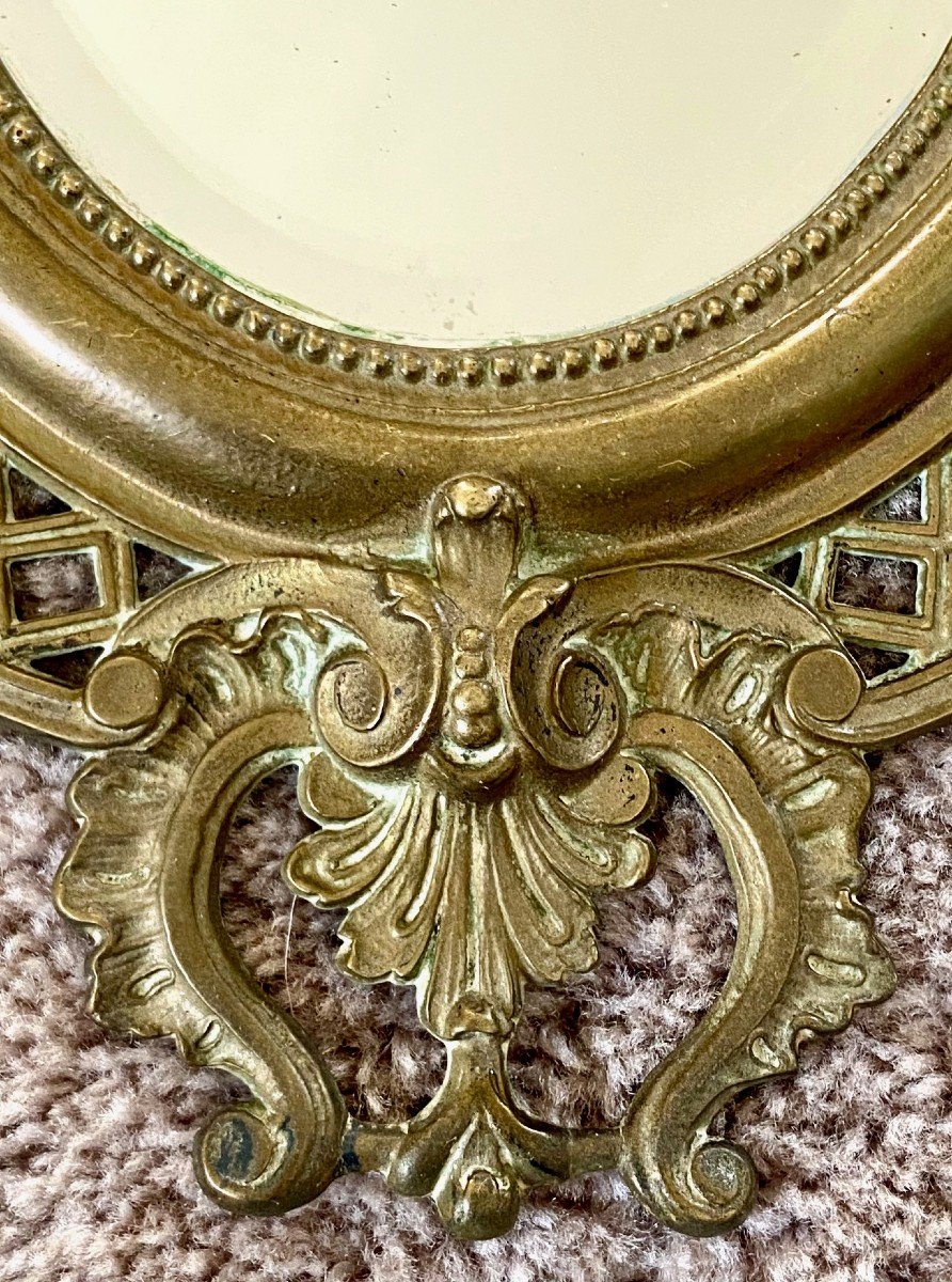 France, 1930s, Pair Of Rocaille Style Bronze Framed Mirrors.-photo-1